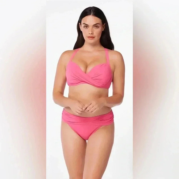 BLEU ROD BEATTIE KORE UNDERWIRE CROSS BACK BIKINI TOP AND BIKINI BOTTOM - Picture 2 of 10